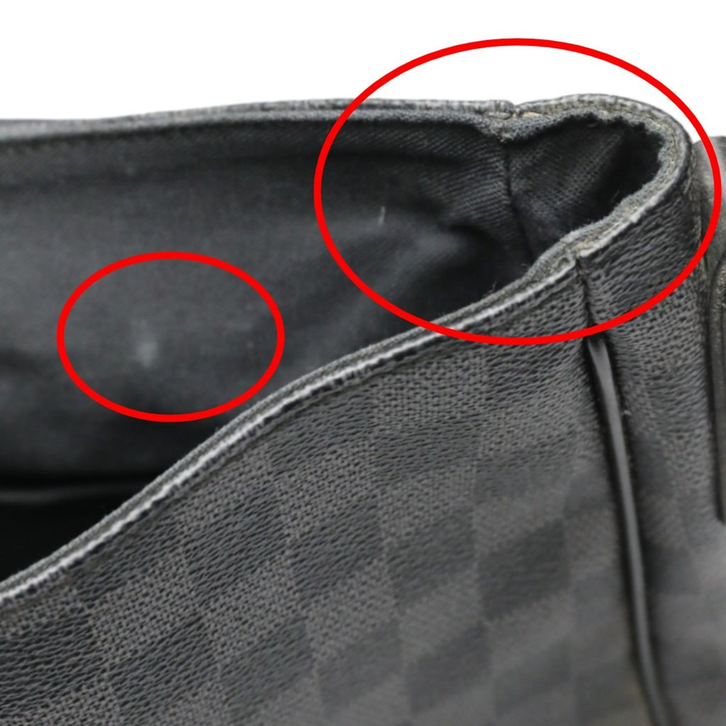 Louis Vuitton Damier Graphite Black Leather Shoulder Bag (Pre-Owned)