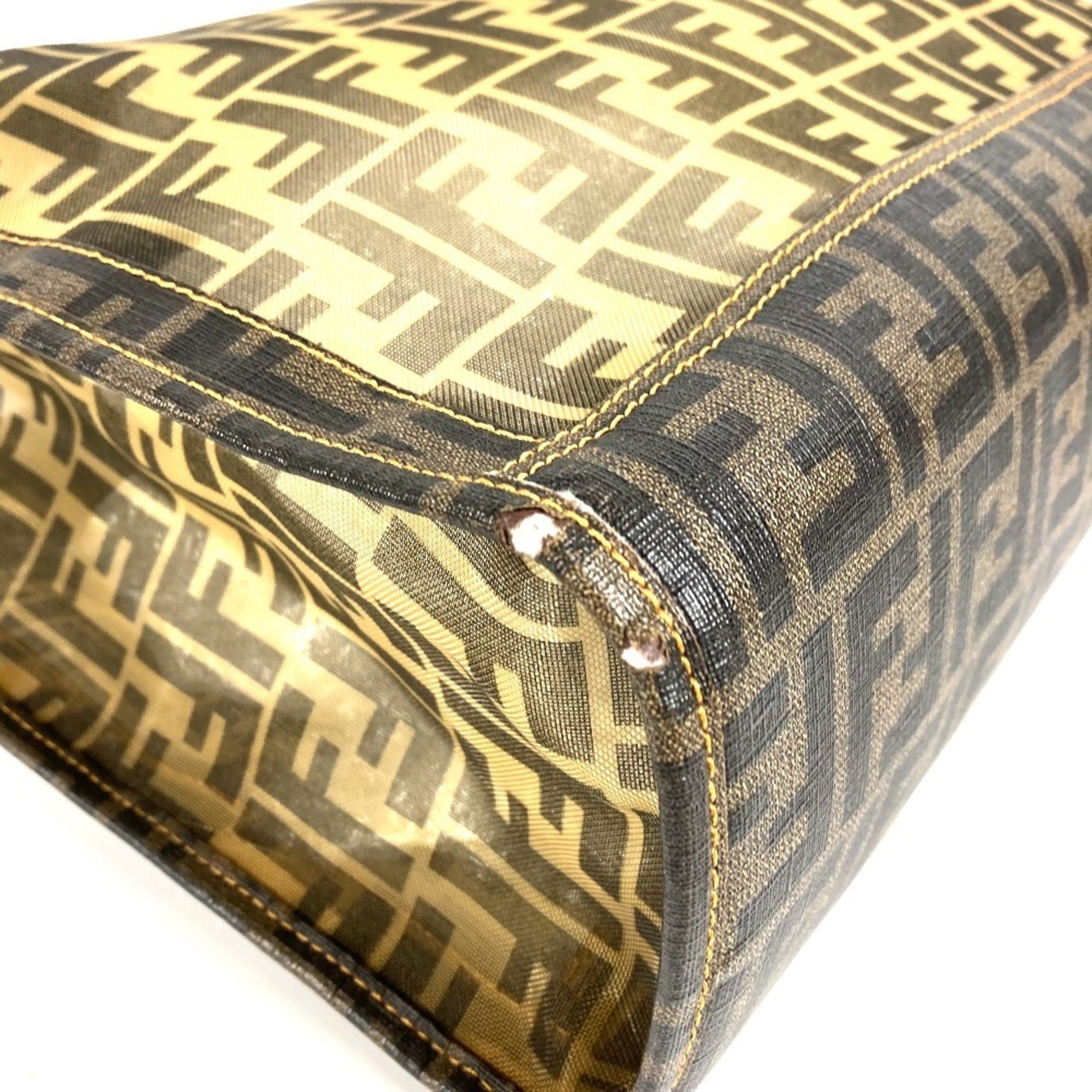 Fendi Zucca Brown Pvc Handbag Pouch Shoulder Bag Tote Bag (Pre-Owned)