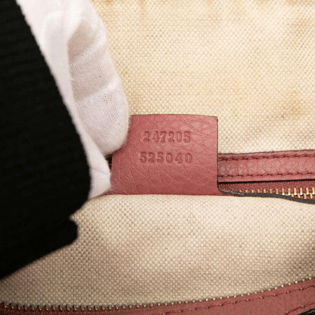 Gucci Pink Canvas Leather Boston Bag Shoulder Bag (Pre-Owned)