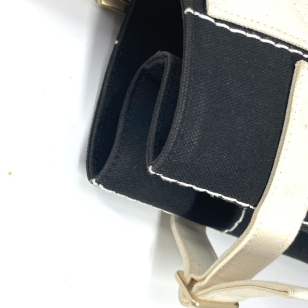 Chanel Black White Canvas Shoulder Bag Tote Bag (Pre-Owned)