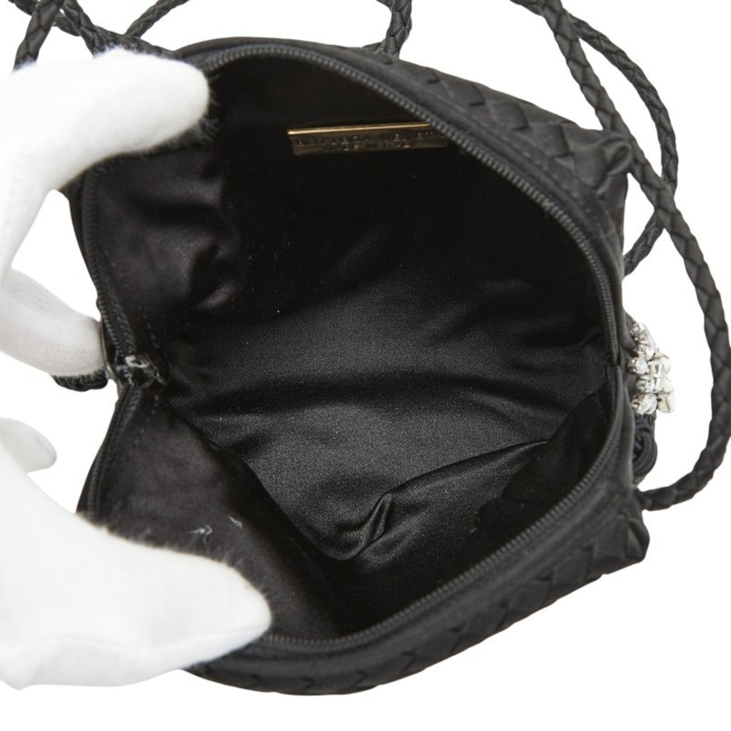 Bottega Veneta Black Satin Shoulder Bag (Pre-Owned)