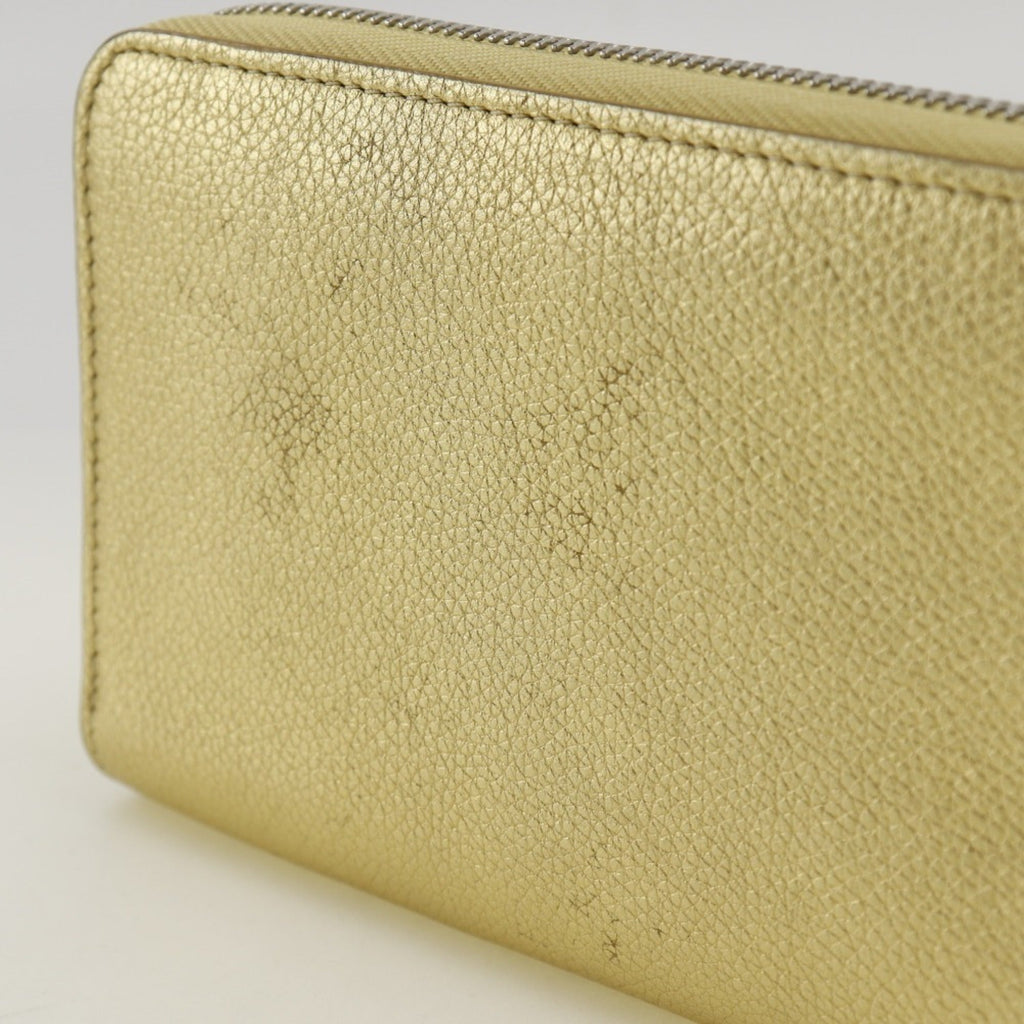 Louis Vuitton Gold Leather Long Wallet (Bi-Fold) (Pre-Owned)