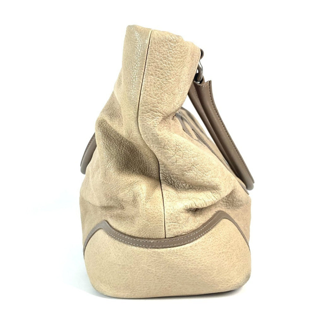 Chanel Beige Leather Shoulder Bag Tote Bag (Pre-Owned)