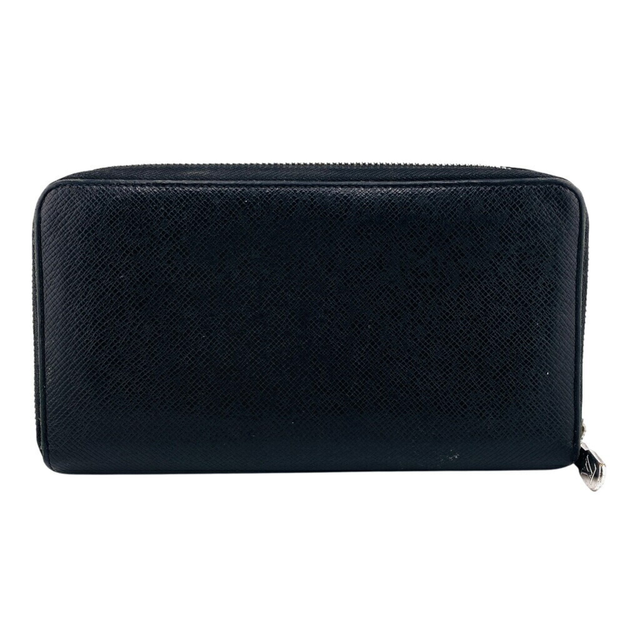 Louis Vuitton Taiga Black Leather Long Wallet (Bi-Fold) (Pre-Owned)
