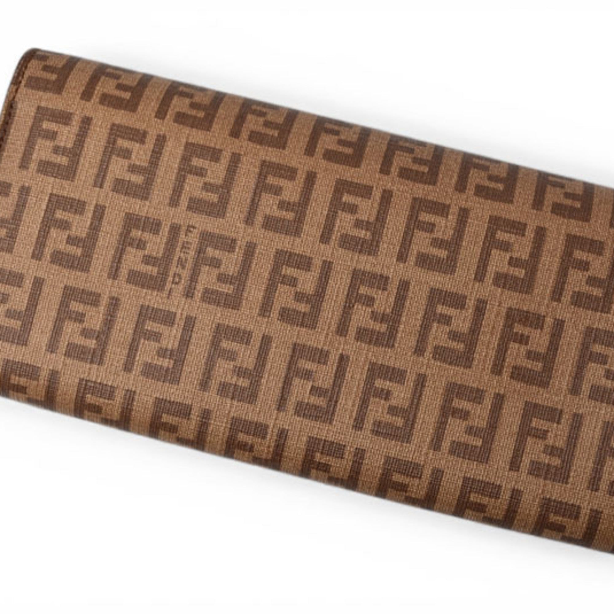 Fendi Zucca Beige Brown Zucca Long Wallet (Bi-Fold) (Pre-Owned)