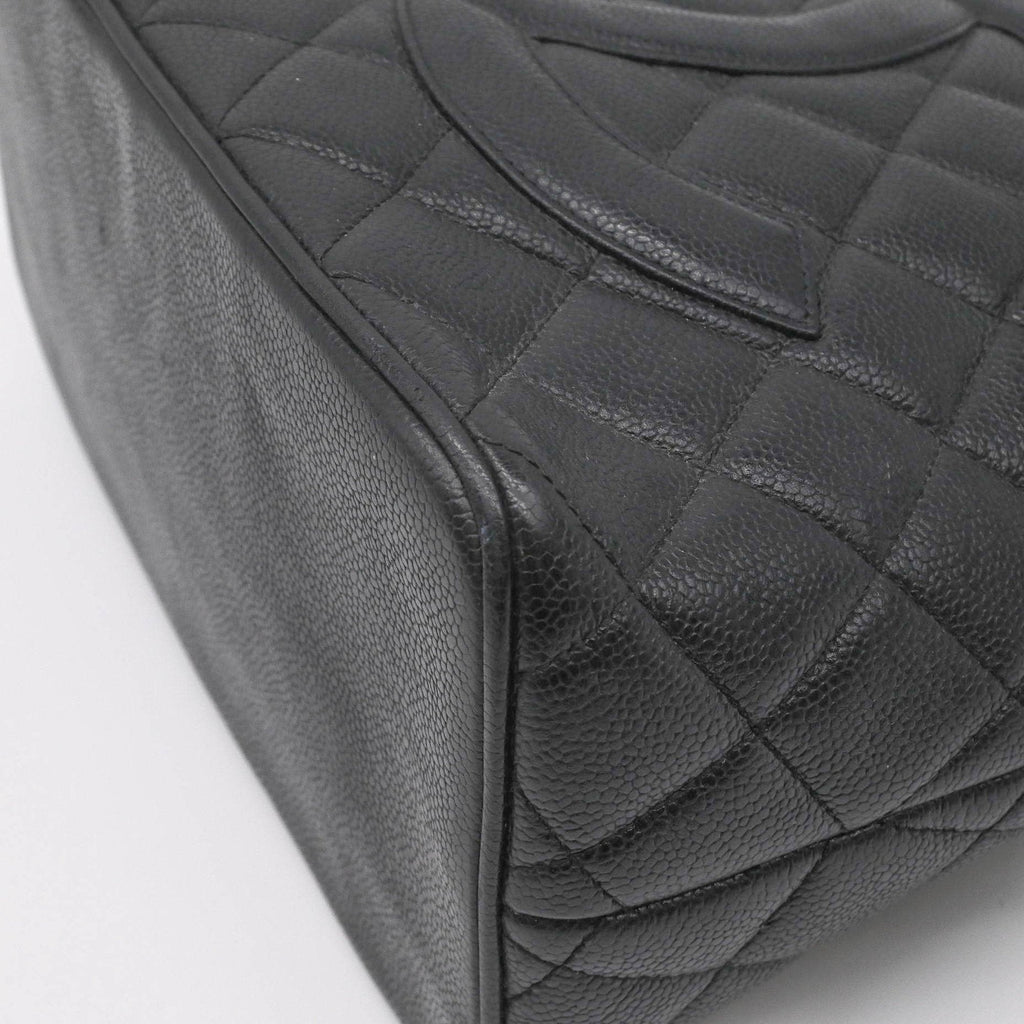 Chanel Black Grained Calfskin Handbag Tote Bag (Pre-Owned)