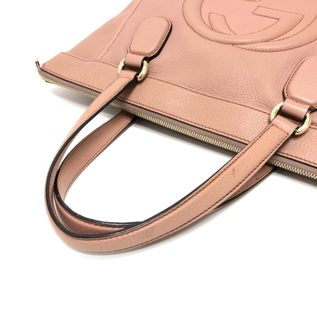 Gucci Pink Beige Leather Handbag (Pre-Owned)