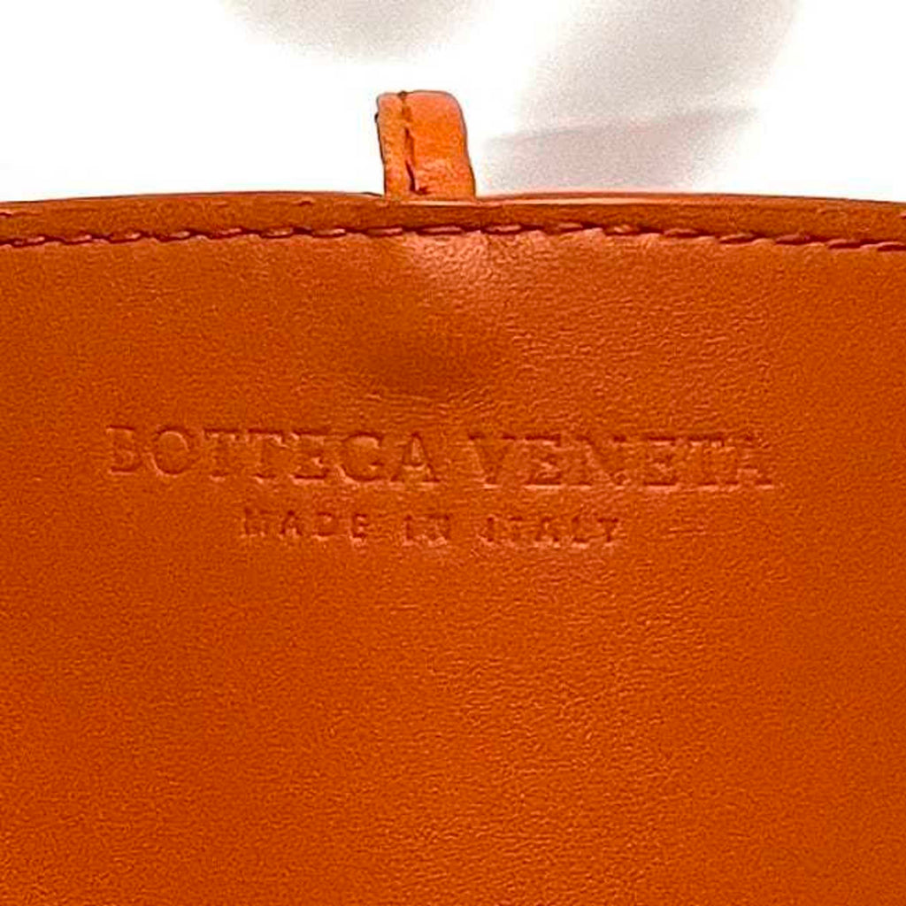 Bottega Veneta Orange Leather Basket Tote Bag (Pre-Owned)