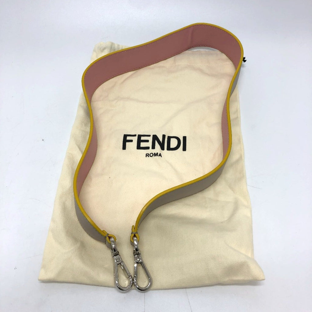 Fendi Gray Leather Chain/Shoulder Wallet (Pre-Owned)