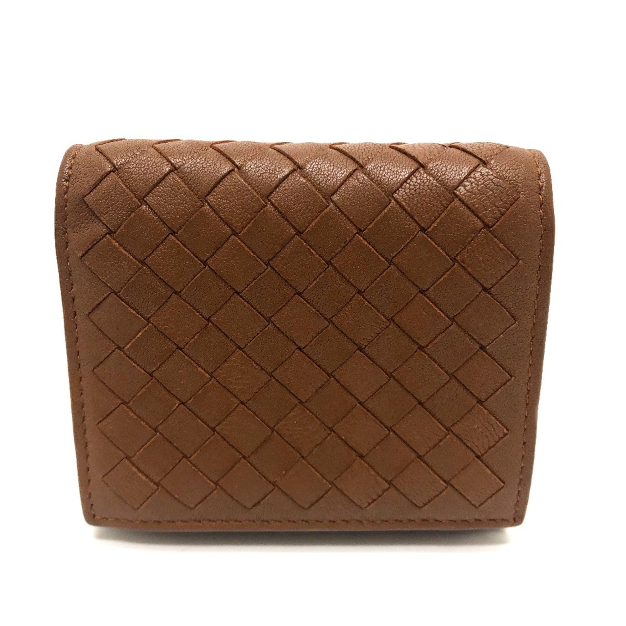 Bottega Veneta Brown Leather Wallet (Tri-Fold) (Pre-Owned)
