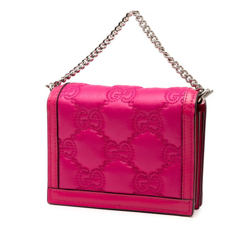 Gucci Pink Nylon Leather Handbag Shoulder Bag (Pre-Owned)