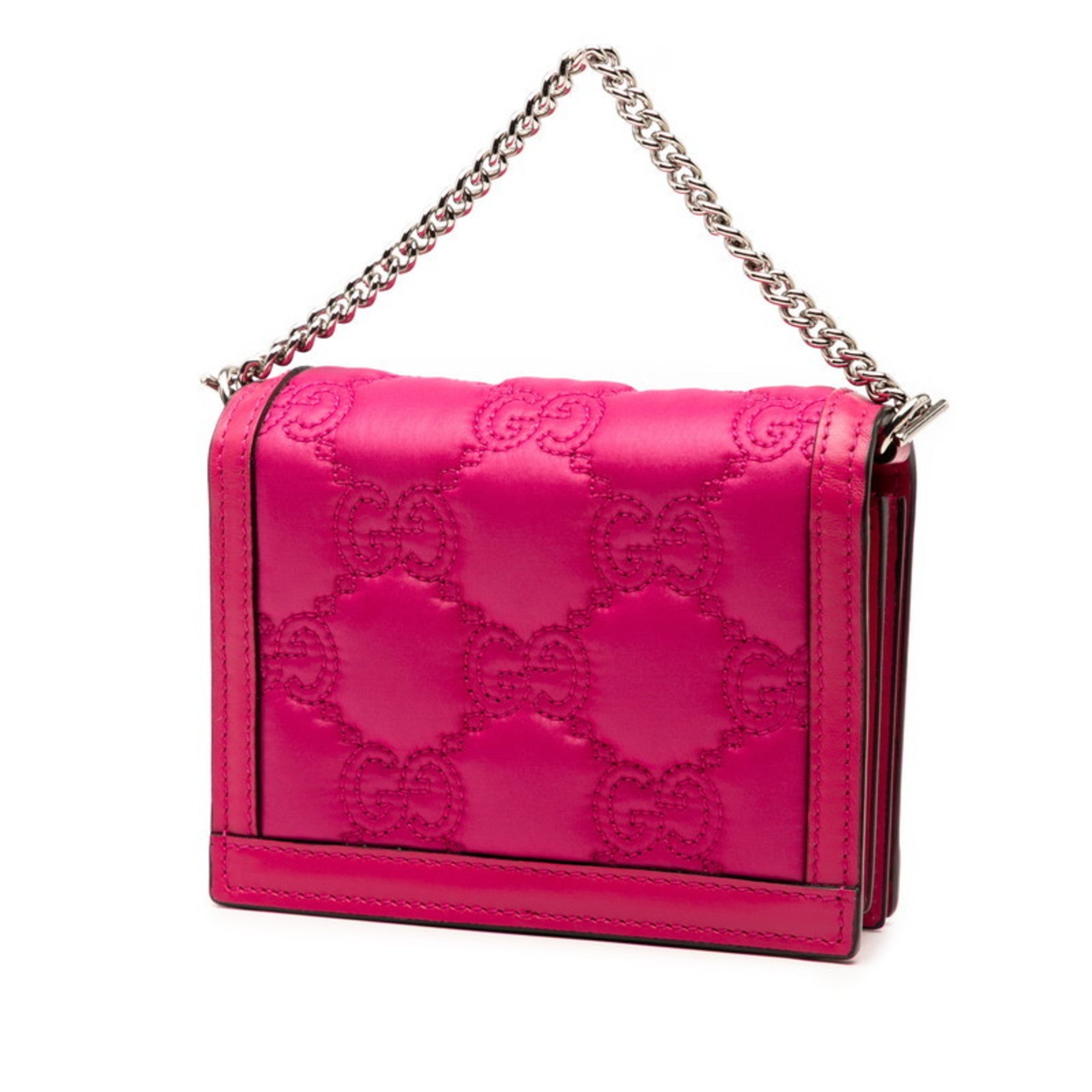 Gucci Pink Nylon Leather Handbag Shoulder Bag (Pre-Owned)