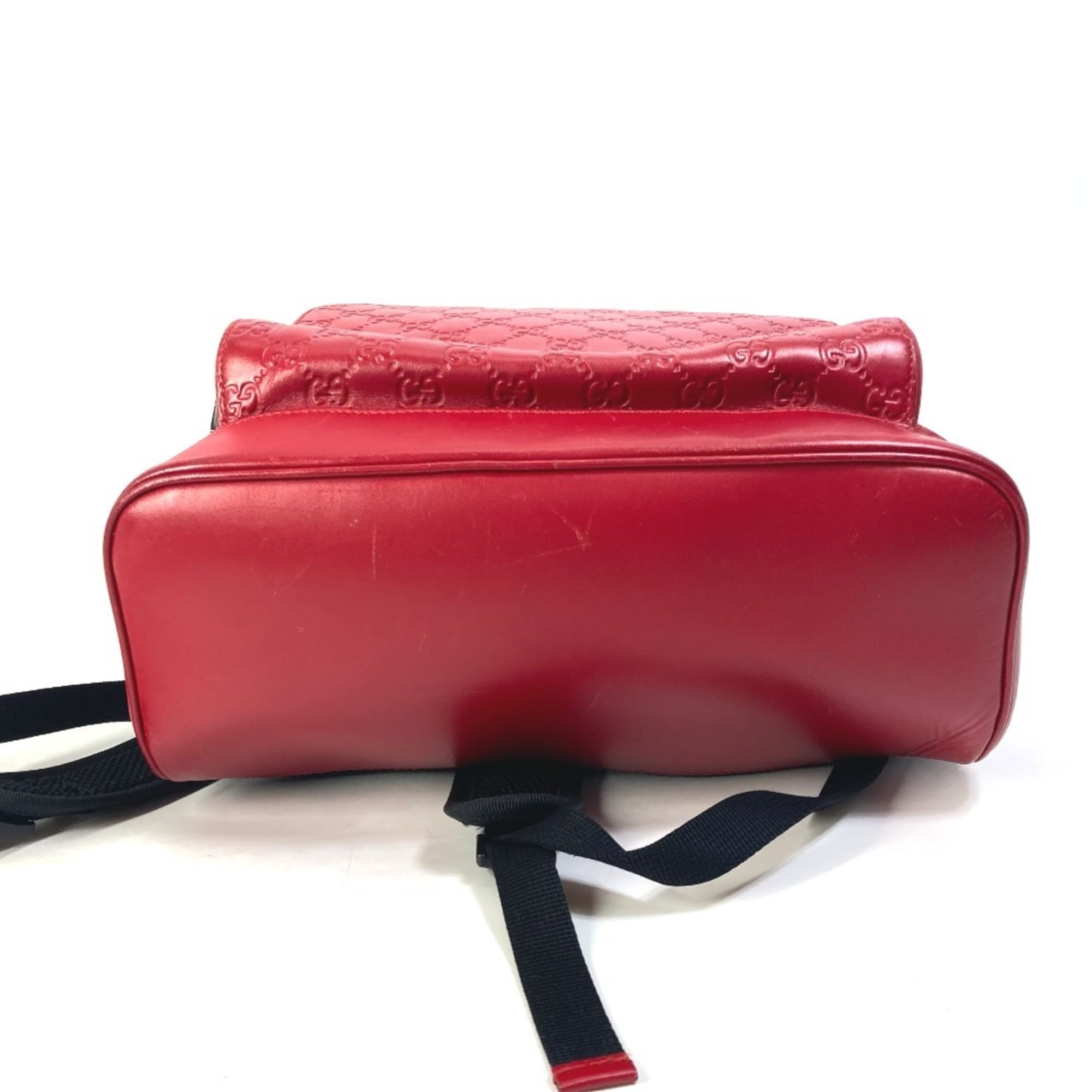 Gucci Red Color Leather Backpack (Pre-Owned)