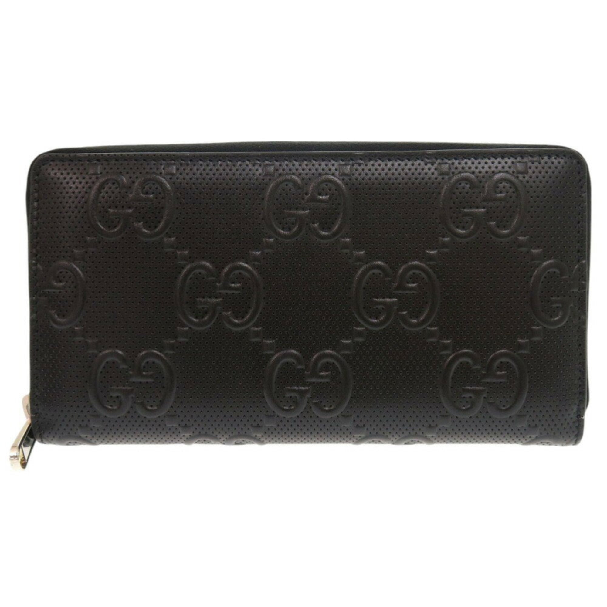Gucci Black Leather Long Wallet (Bi-Fold) (Pre-Owned)