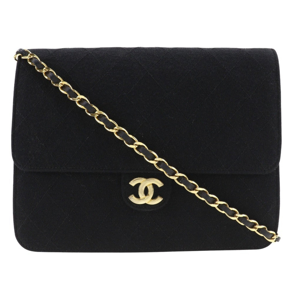 Chanel Black Cotton Shoulder Bag (Pre-Owned)