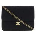 Chanel Black Cotton Shoulder Bag (Pre-Owned)