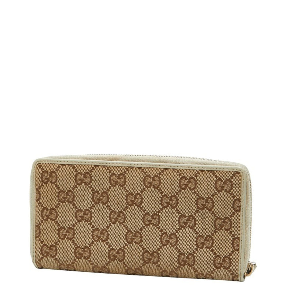 Gucci Beige Multi-Color Canvas Leather Long Wallet (Bi-Fold) (Pre-Owned)