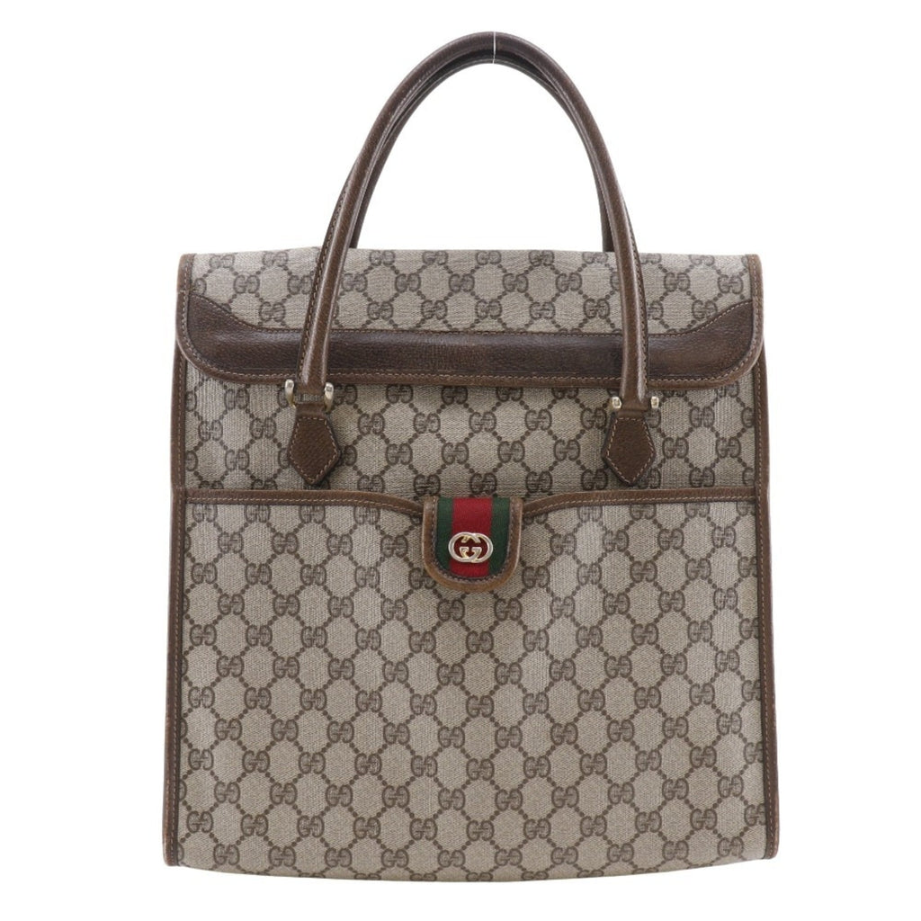 Gucci Sherry Line Brown Pvc Handbag (Pre-Owned)