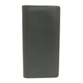 Louis Vuitton Taurillon Lv Charcoal Leather Long Wallet (Bi-Fold) (Pre-Owned)