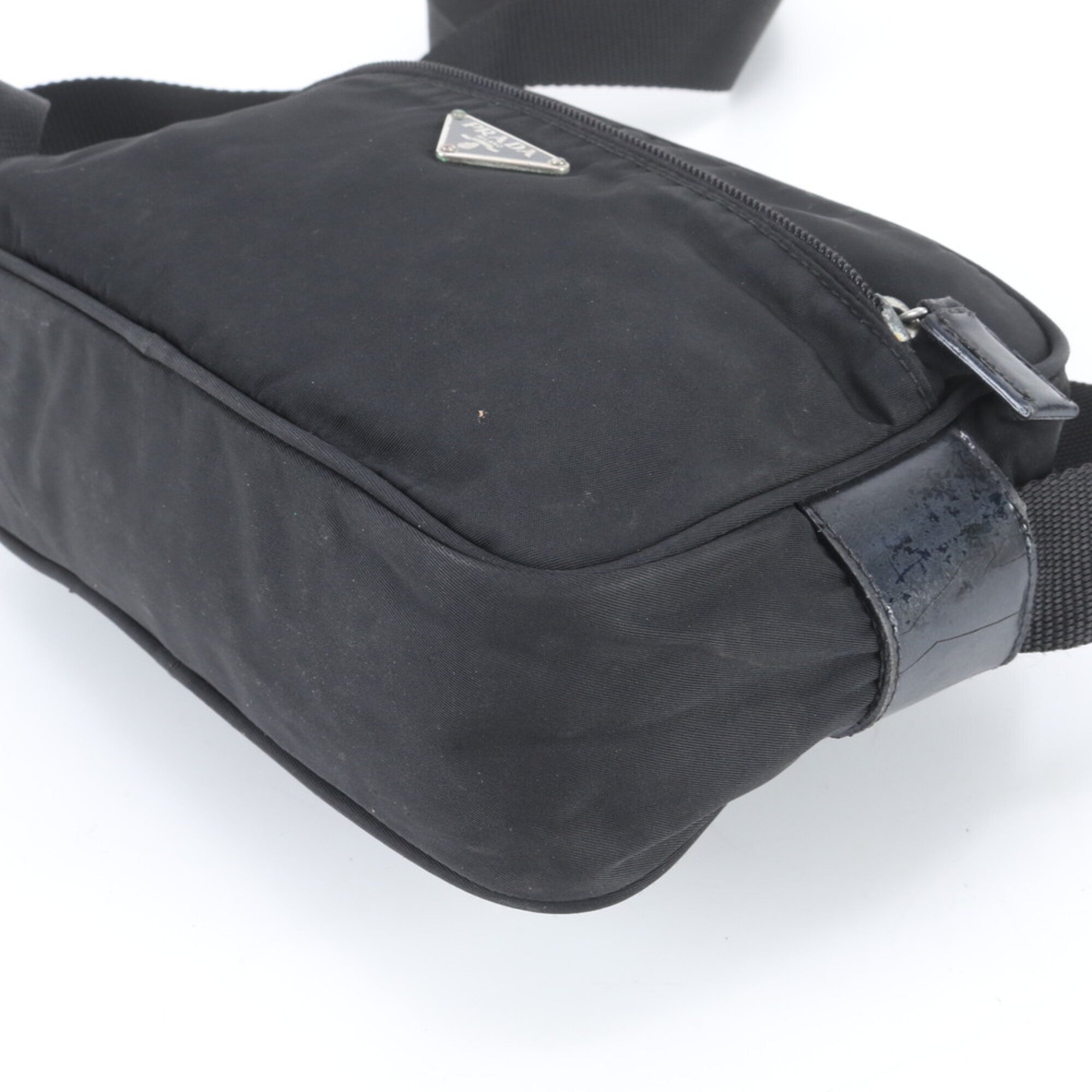Prada Black Nylon Leather Shoulder Bag (Pre-Owned)