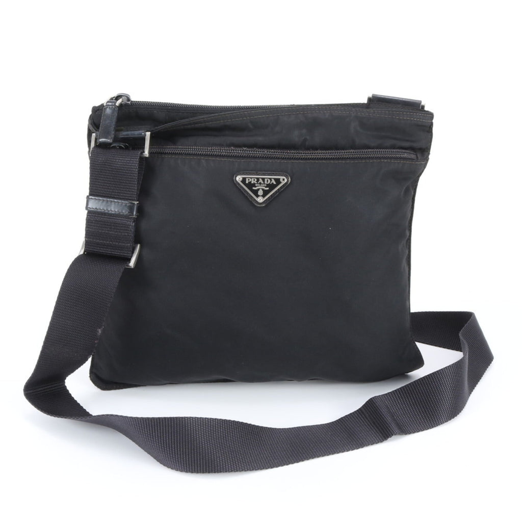 Prada Black Nylon Leather Shoulder Bag (Pre-Owned)
