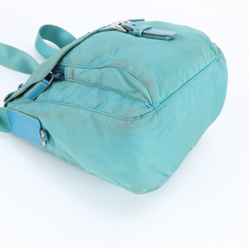 Prada Green Nylon Leather Shoulder Bag (Pre-Owned)