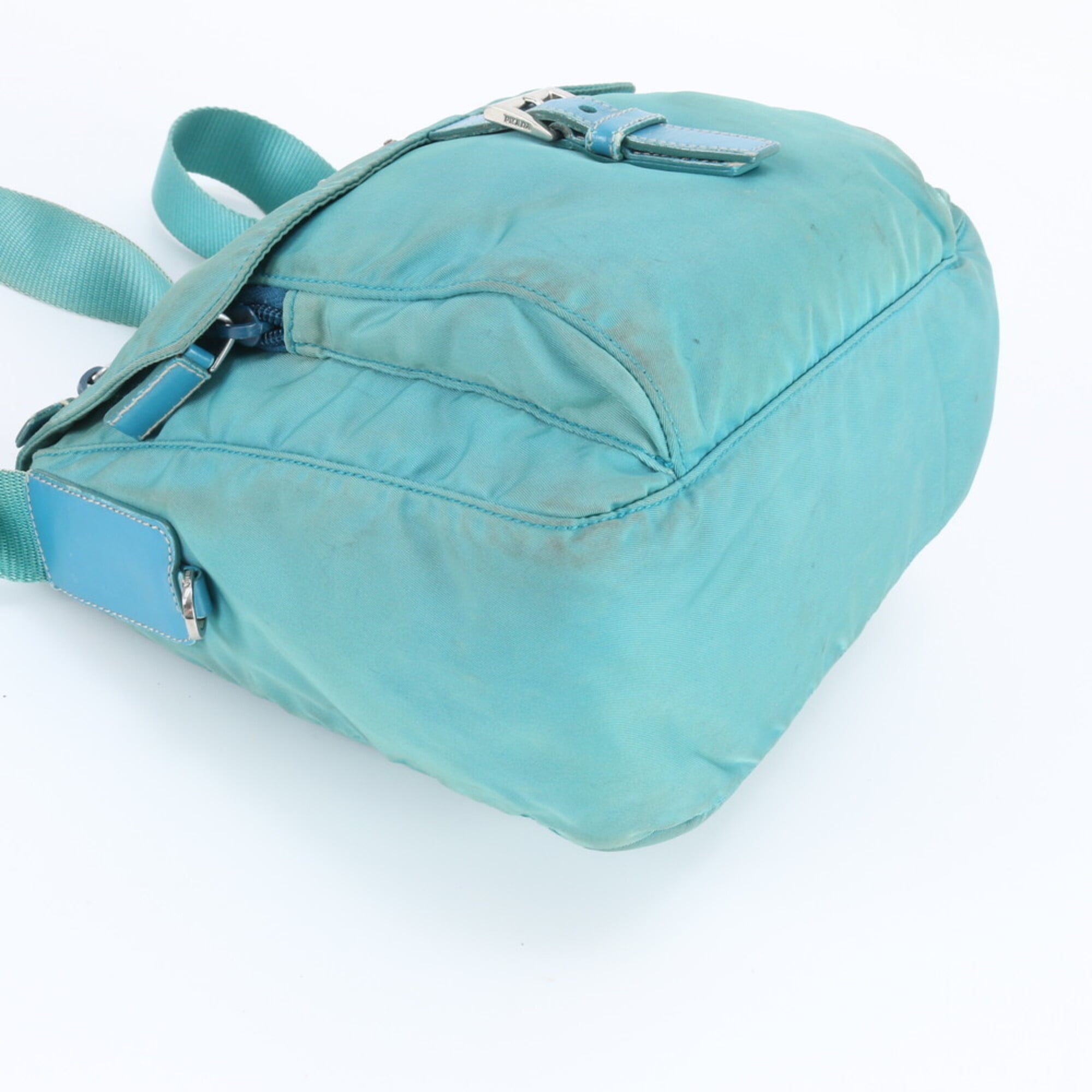 Prada Green Nylon Leather Shoulder Bag (Pre-Owned)