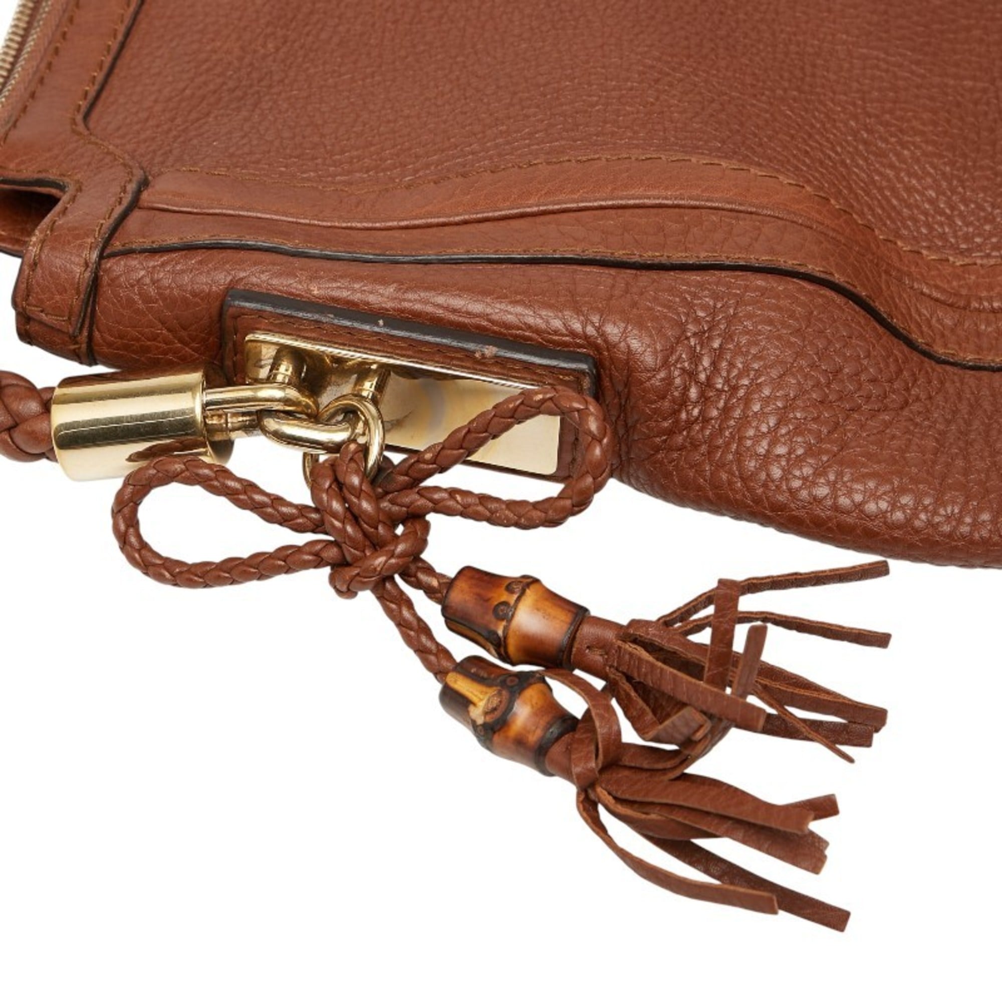 Gucci Brown Leather Shoulder Bag (Pre-Owned)