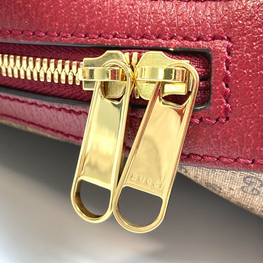 Gucci Beige Red Color Pvc Leather Backpack (Pre-Owned)