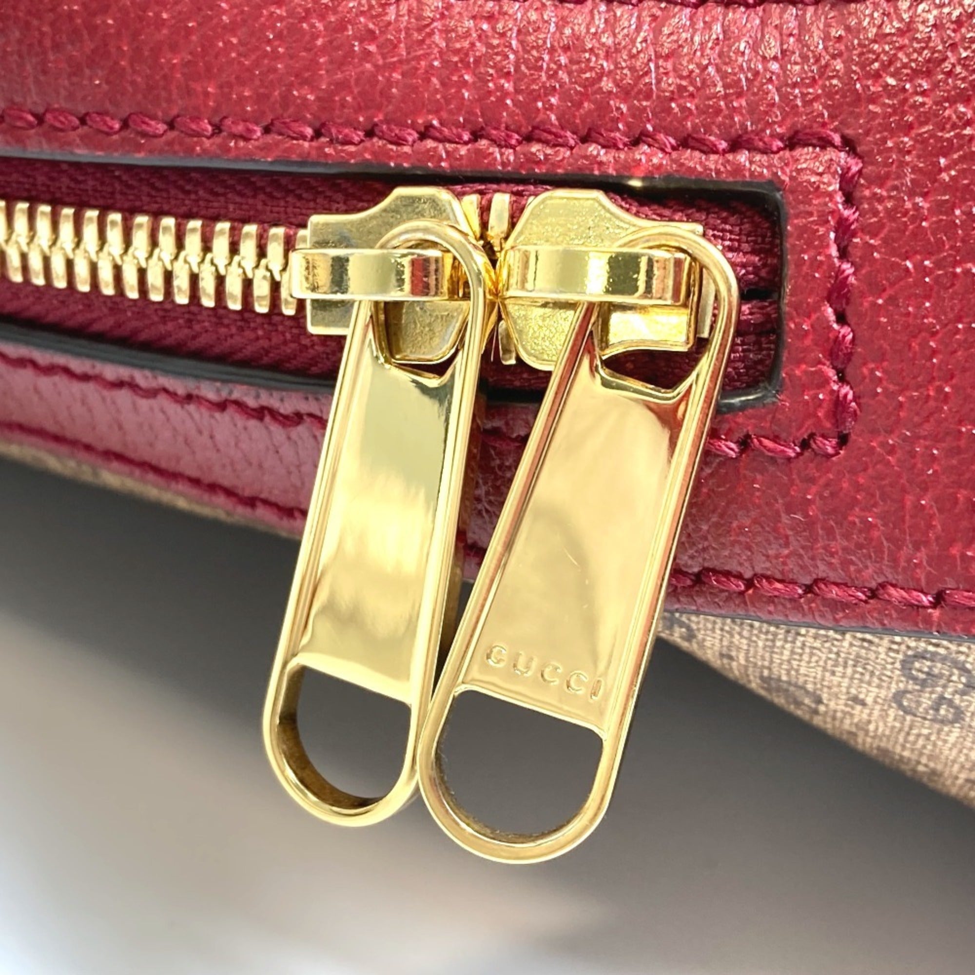 Gucci Beige Red Color Pvc Leather Backpack (Pre-Owned)