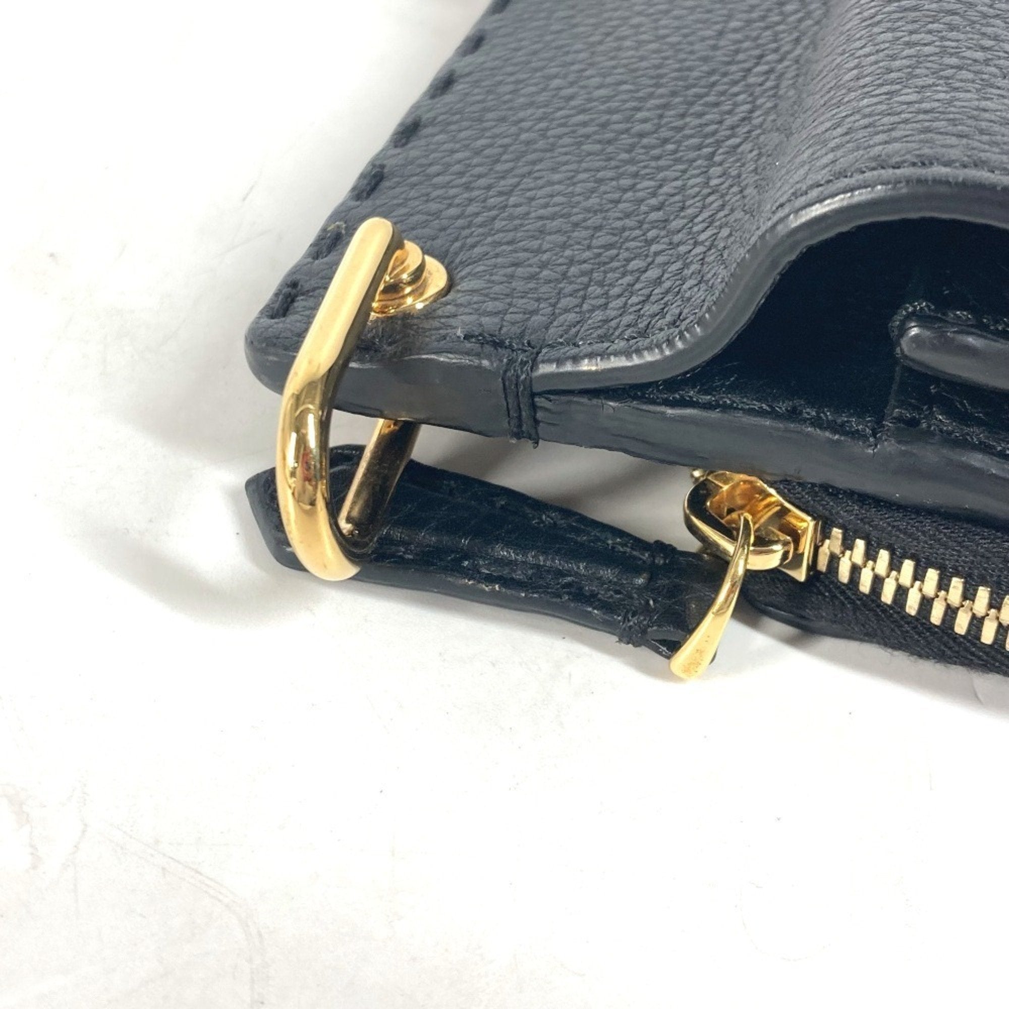 Fendi Black Leather Briefcase Handbag (Pre-Owned)
