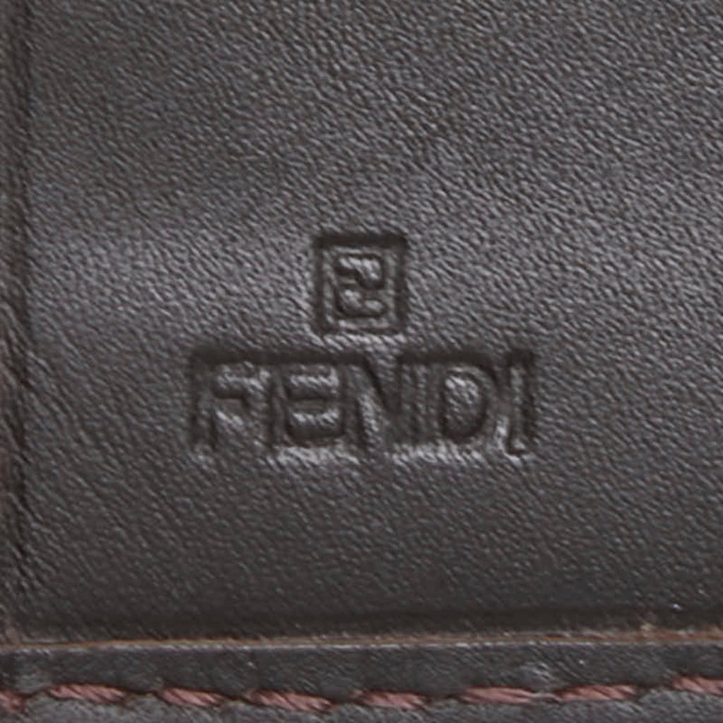 Fendi Brown Canvas Leather Long Wallet (Bi-Fold) (Pre-Owned)