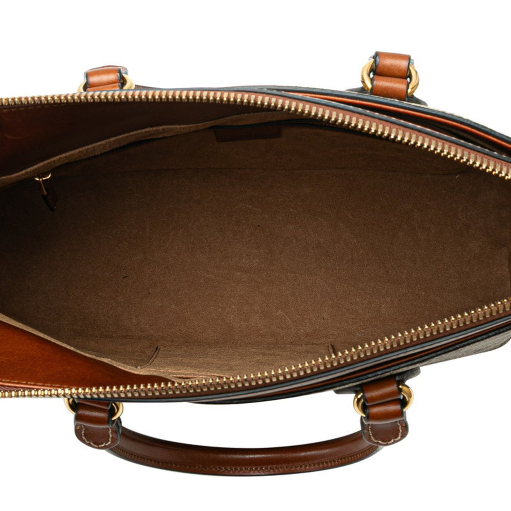 Gucci Beige Brown Pvc Leather Handbag Shoulder Bag (Pre-Owned)
