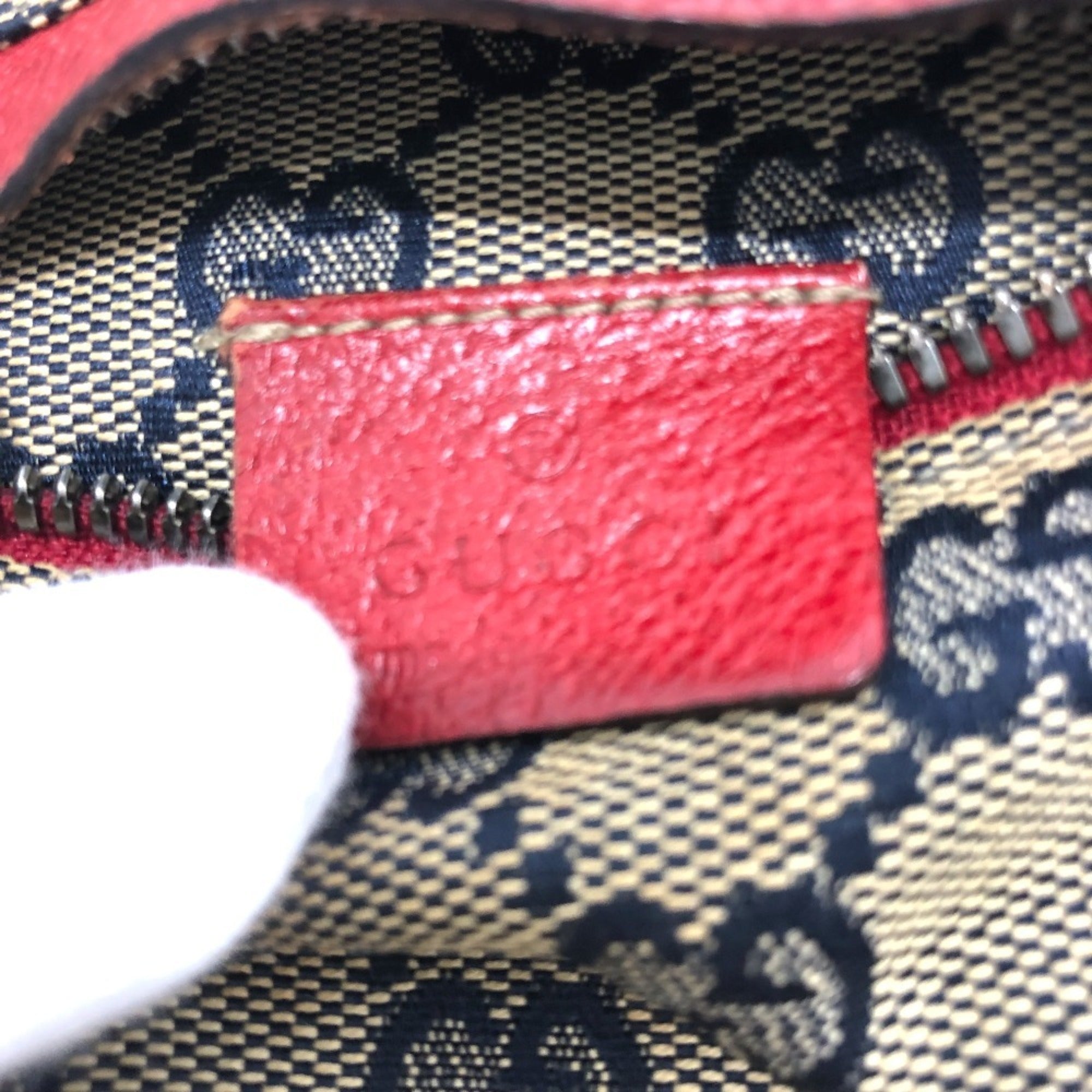 Gucci Red Color Gg Canvas Leather Fanny Pack Sling Bag (Pre-Owned)