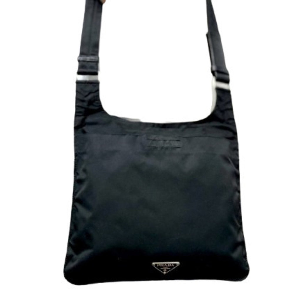 Prada Black Nylon Leather Shoulder Bag (Pre-Owned)