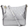 Chanel Metallic Silver Leather Shoulder Bag (Pre-Owned)