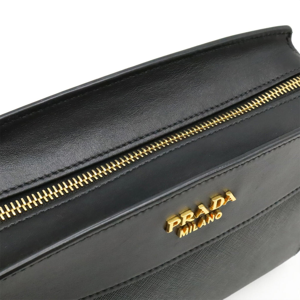 Prada Black Nero Leather Shoulder Bag (Pre-Owned)