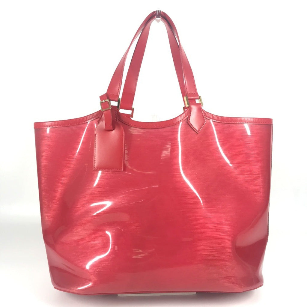 Louis Vuitton Red Color Vinyl Leather Handbag Tote Bag (Pre-Owned)