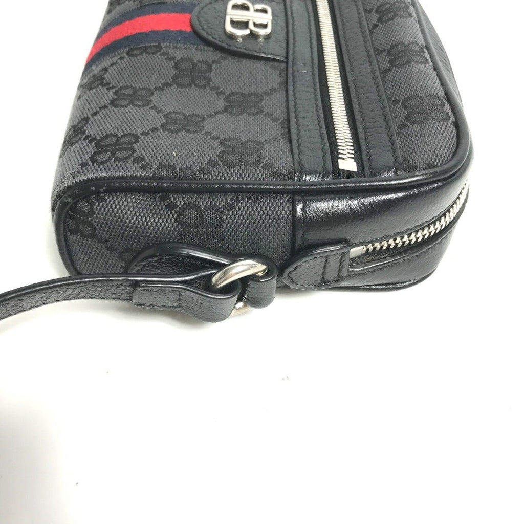 Gucci Black Canvas Leather Pochette Shoulder Bag (Pre-Owned)