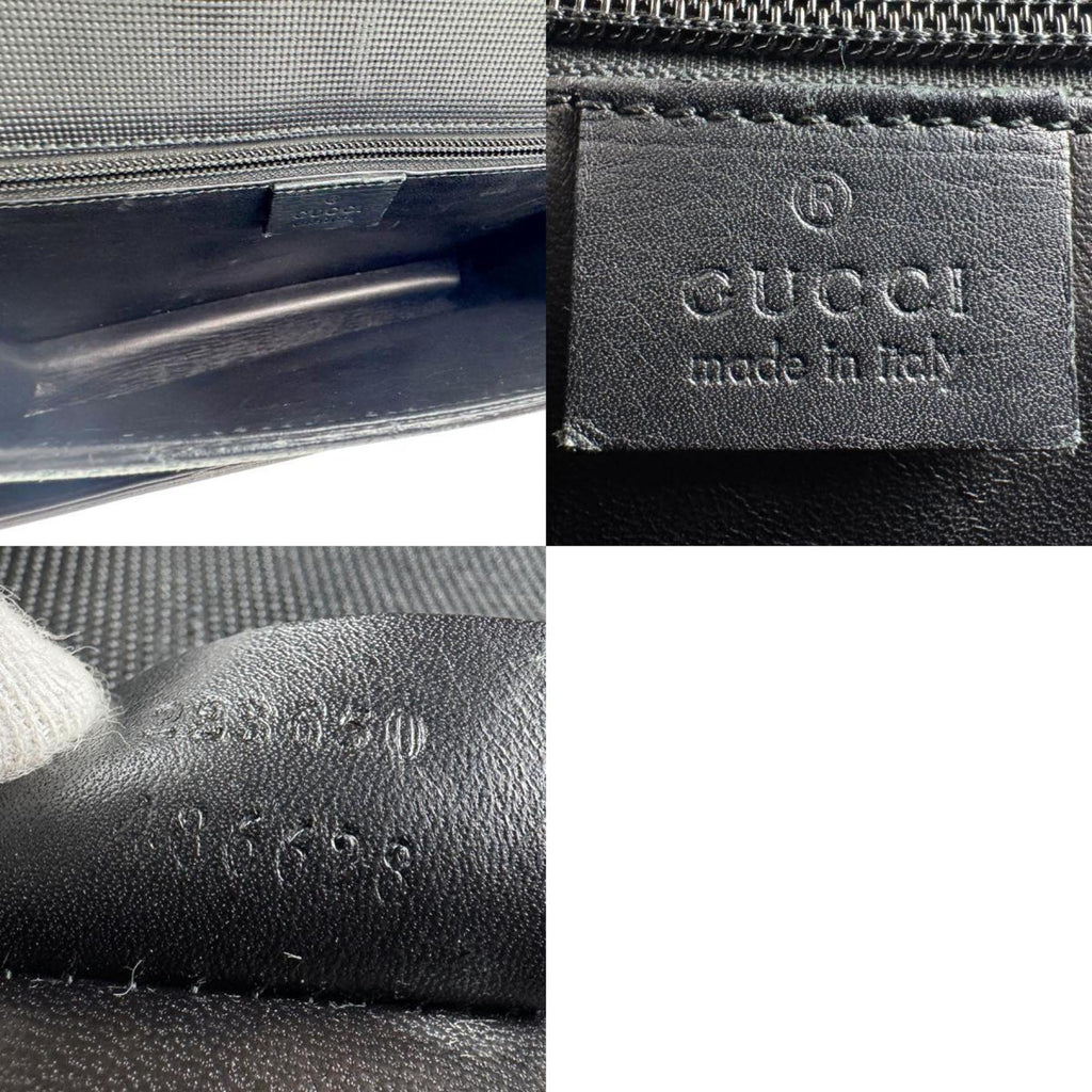 Gucci Black Leather Handbag Shoulder Bag (Pre-Owned)