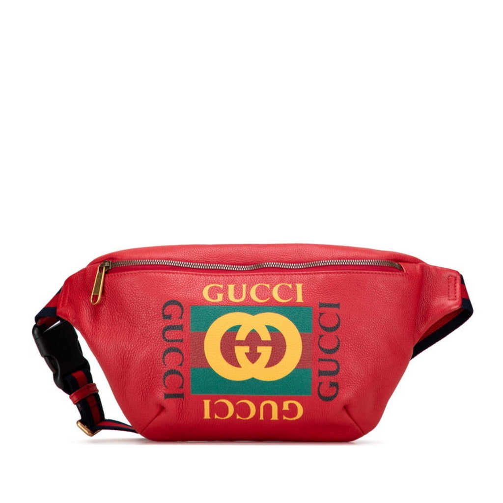 Gucci Sherry Line Red Color Leather Fanny Pack (Pre-Owned)