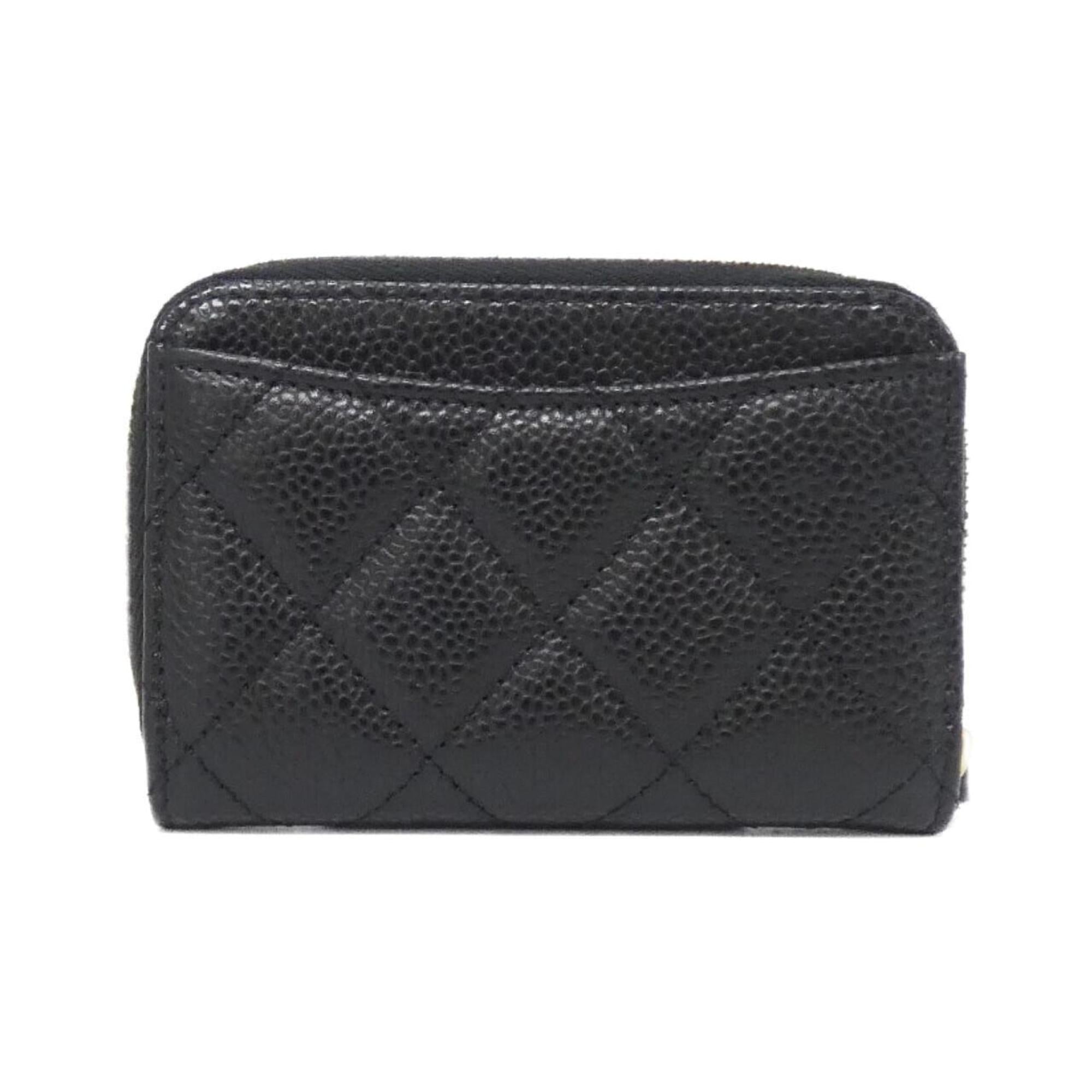 Chanel Black Grained Calfskin Coin Purse/Coin Case (Pre-Owned)