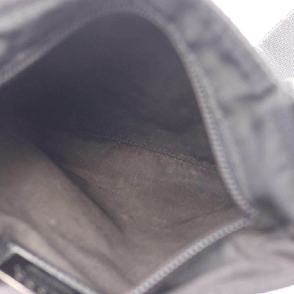 Prada Black Nylon Leather Handbag Shoulder Bag (Pre-Owned)