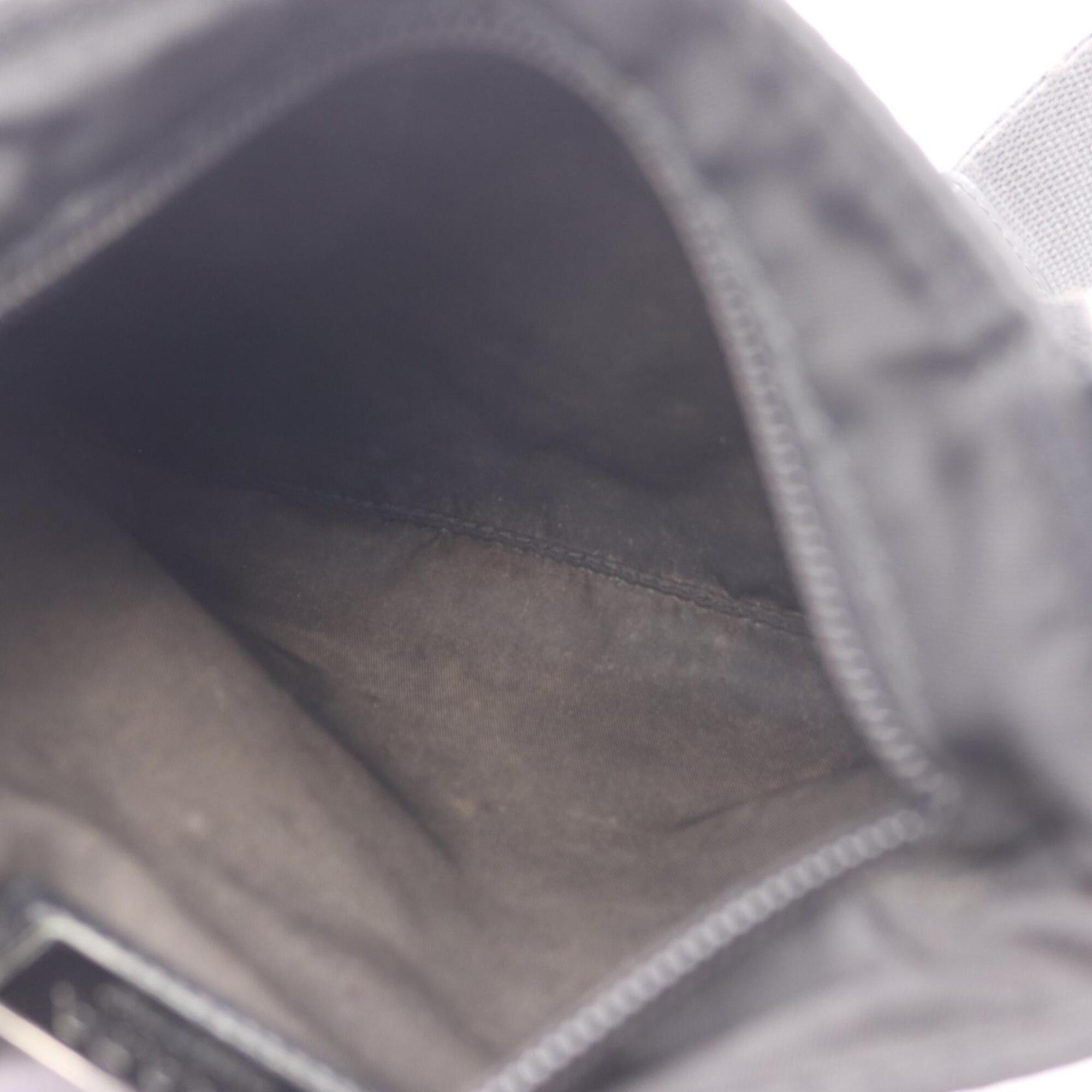 Prada Black Nylon Leather Handbag Shoulder Bag (Pre-Owned)