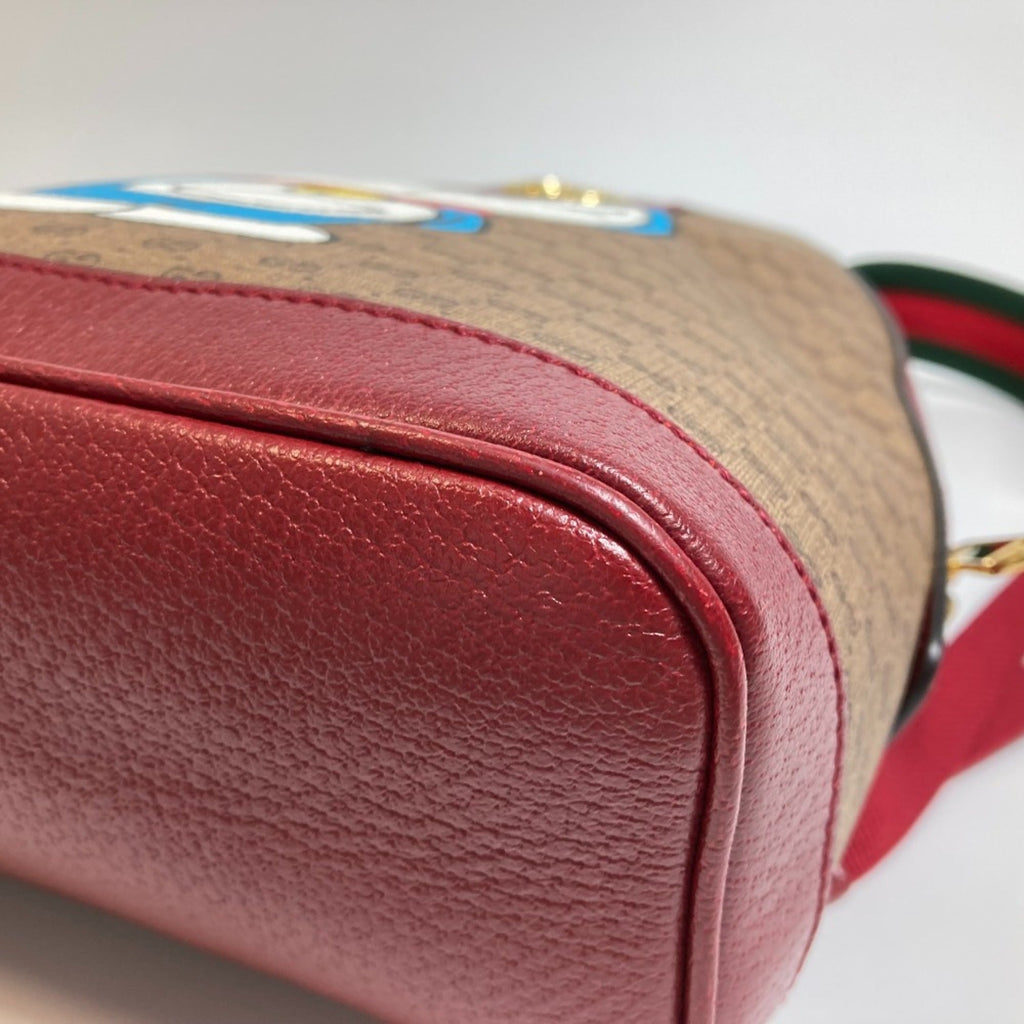 Gucci Beige Red Color Pvc Leather Backpack (Pre-Owned)