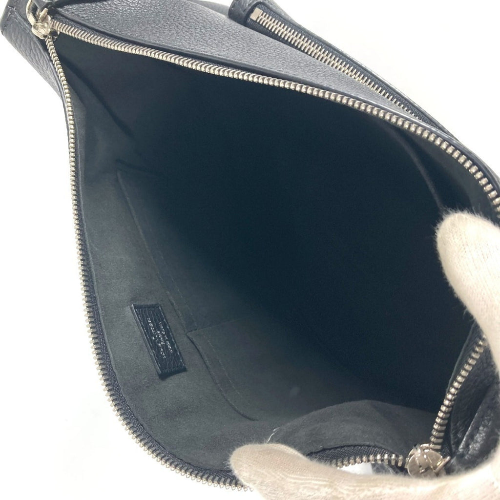 Louis Vuitton Black Noir Leather Messenger Bag Shoulder Bag (Pre-Owned)
