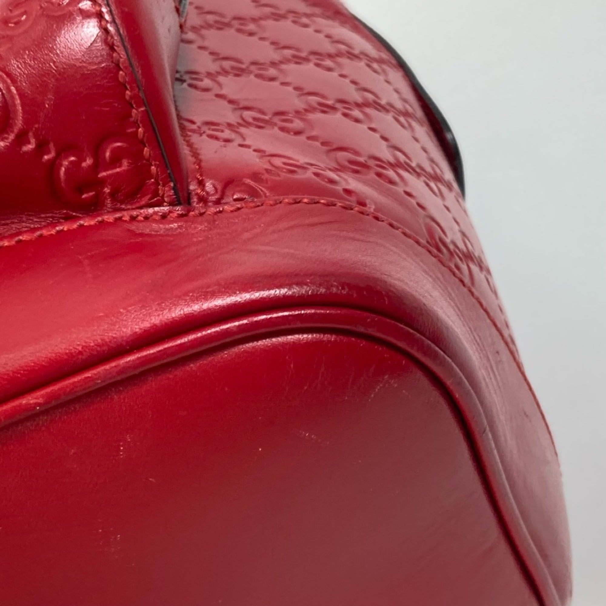 Gucci Red Color Leather Backpack (Pre-Owned)