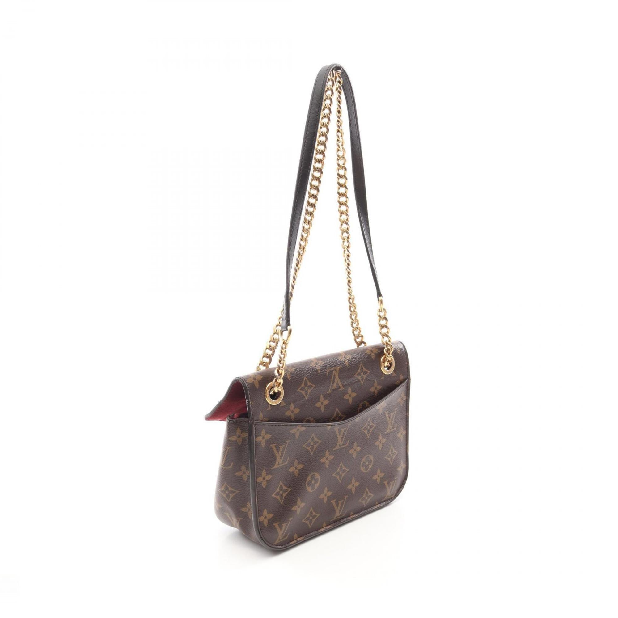 Louis Vuitton Black Brown Coated Canvas Leather Shoulder Bag (Pre-Owned)