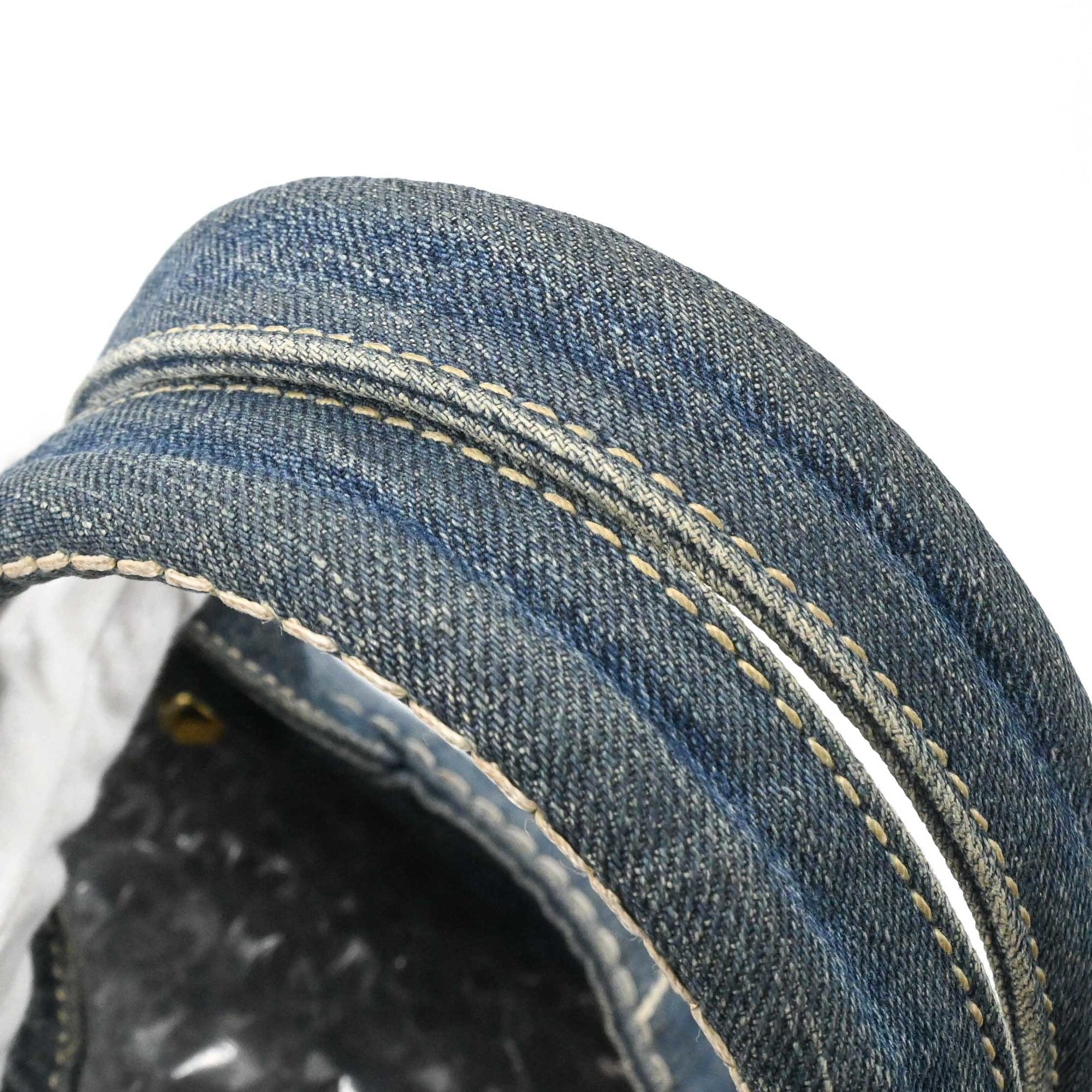 Prada Blue Denim Handbag Shoulder Bag Tote Bag (Pre-Owned)