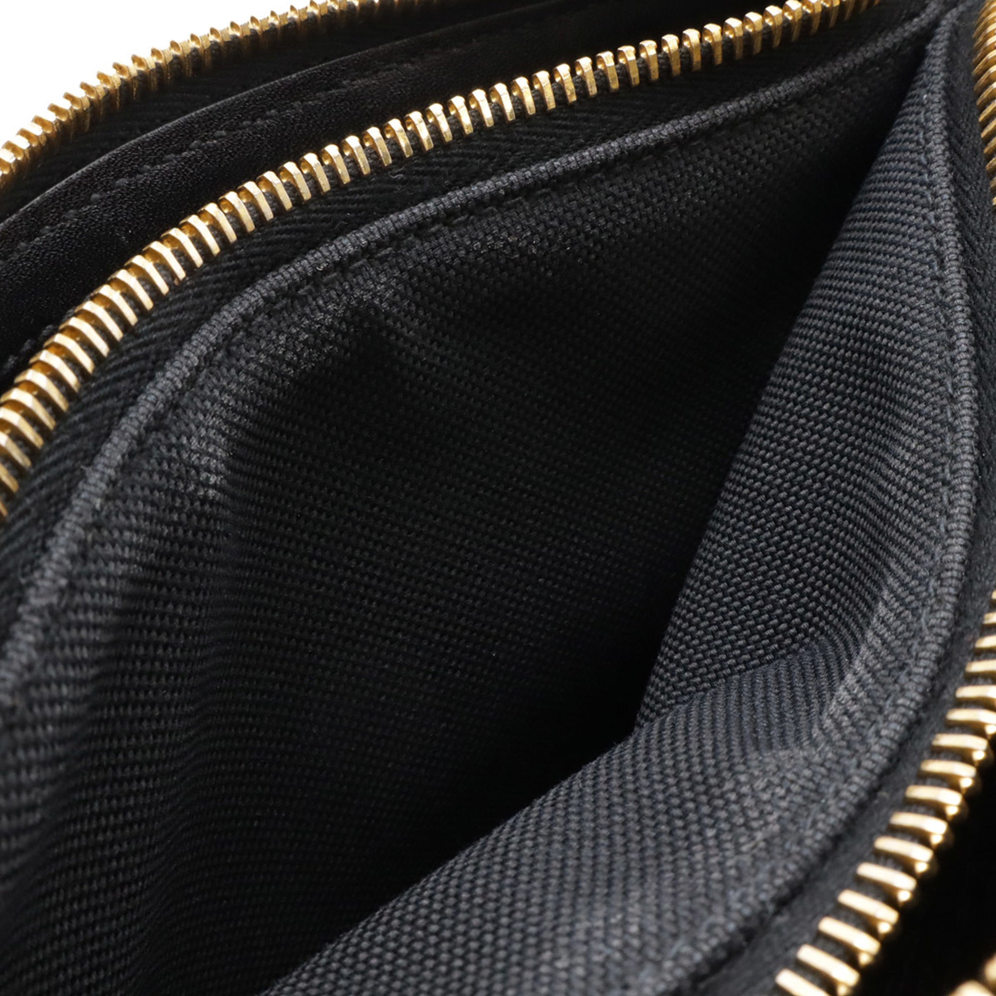 Prada Nero Canvas Leather Clutch Bag Pochette Shoulder Bag (Pre-Owned)